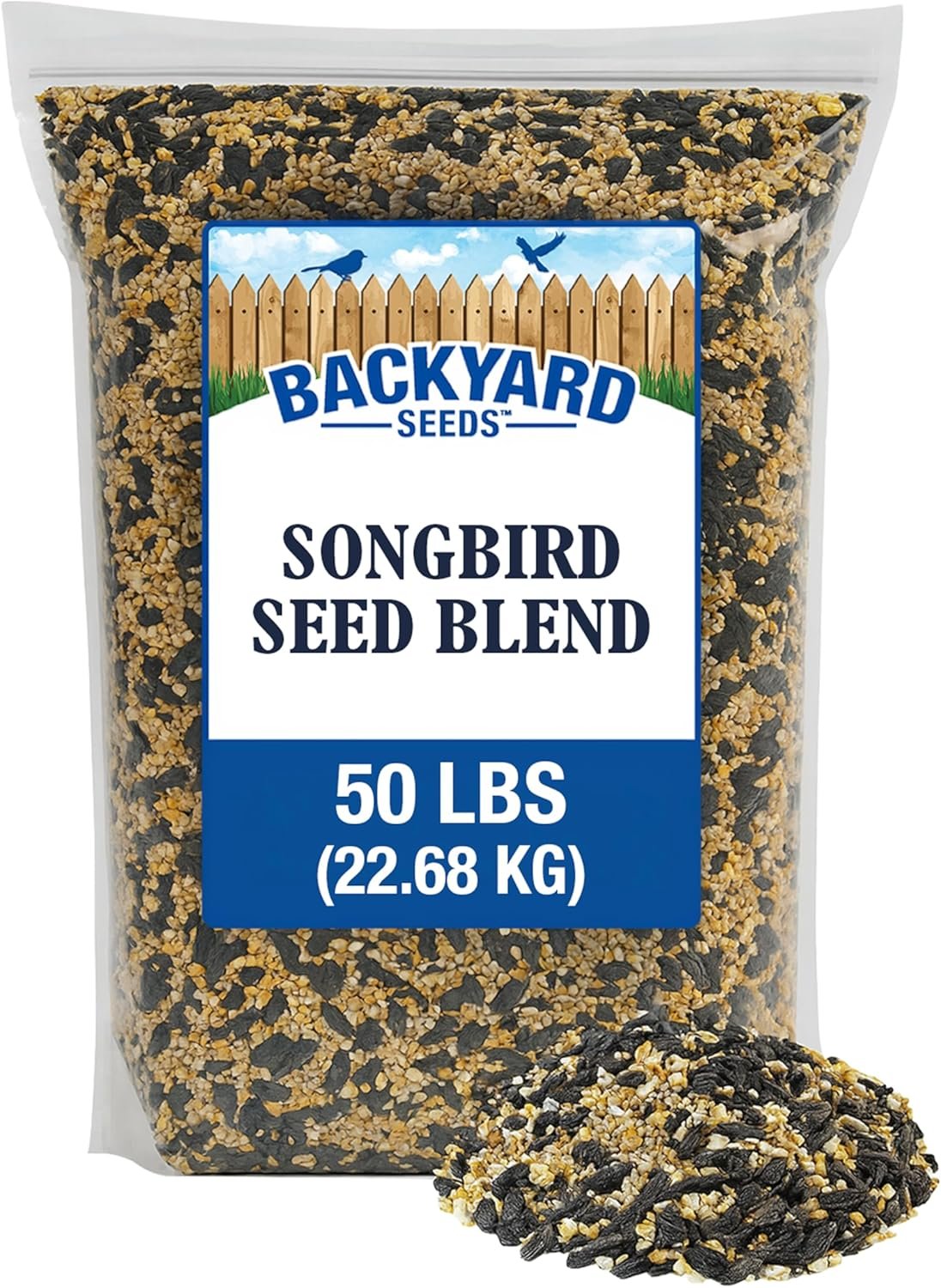 CountryMax Songbird Seed Mix 50 lb – Premium Bird Feed Blend for Outside Feeders, Large Bulk Bag of Wild Bird Feed