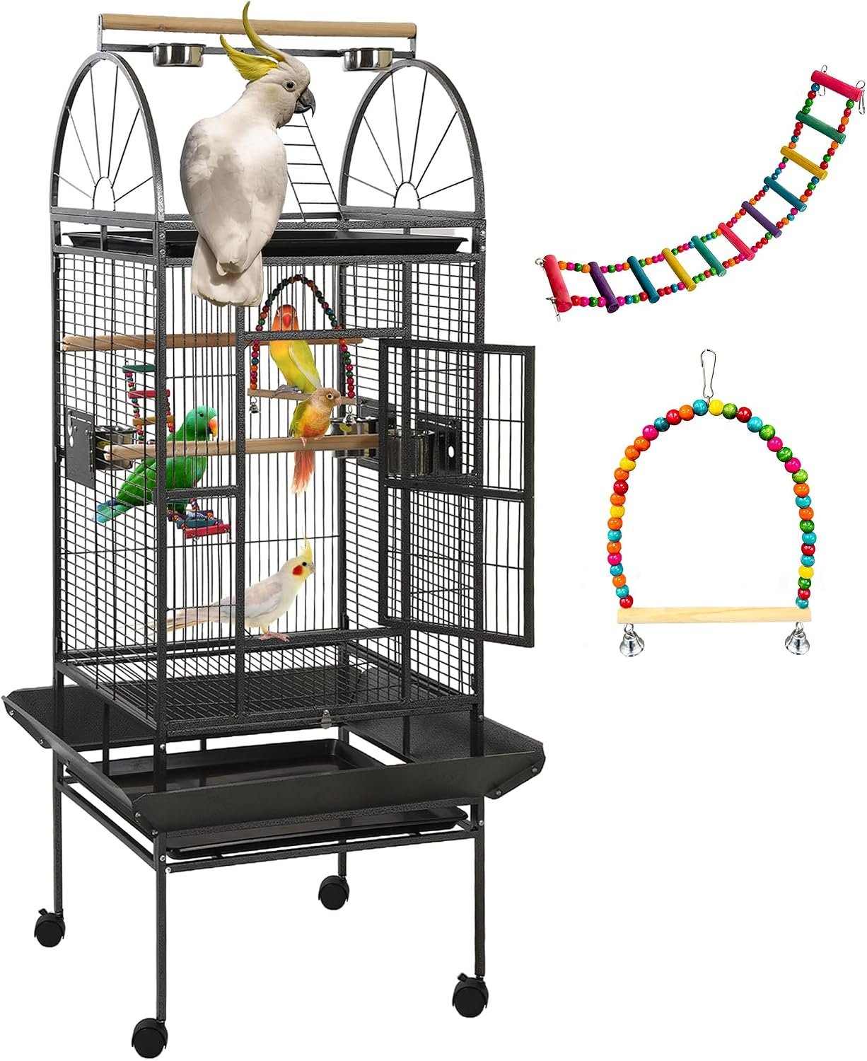 69 inch Large Bird Cages for Parrots,Large Parrot Cages for Large Birds | Flight Cage for Birds,Large Parakeet Cage with Birdcage Cover for African Grey,Quaker ,Cockatiel,Green Cheek Conure