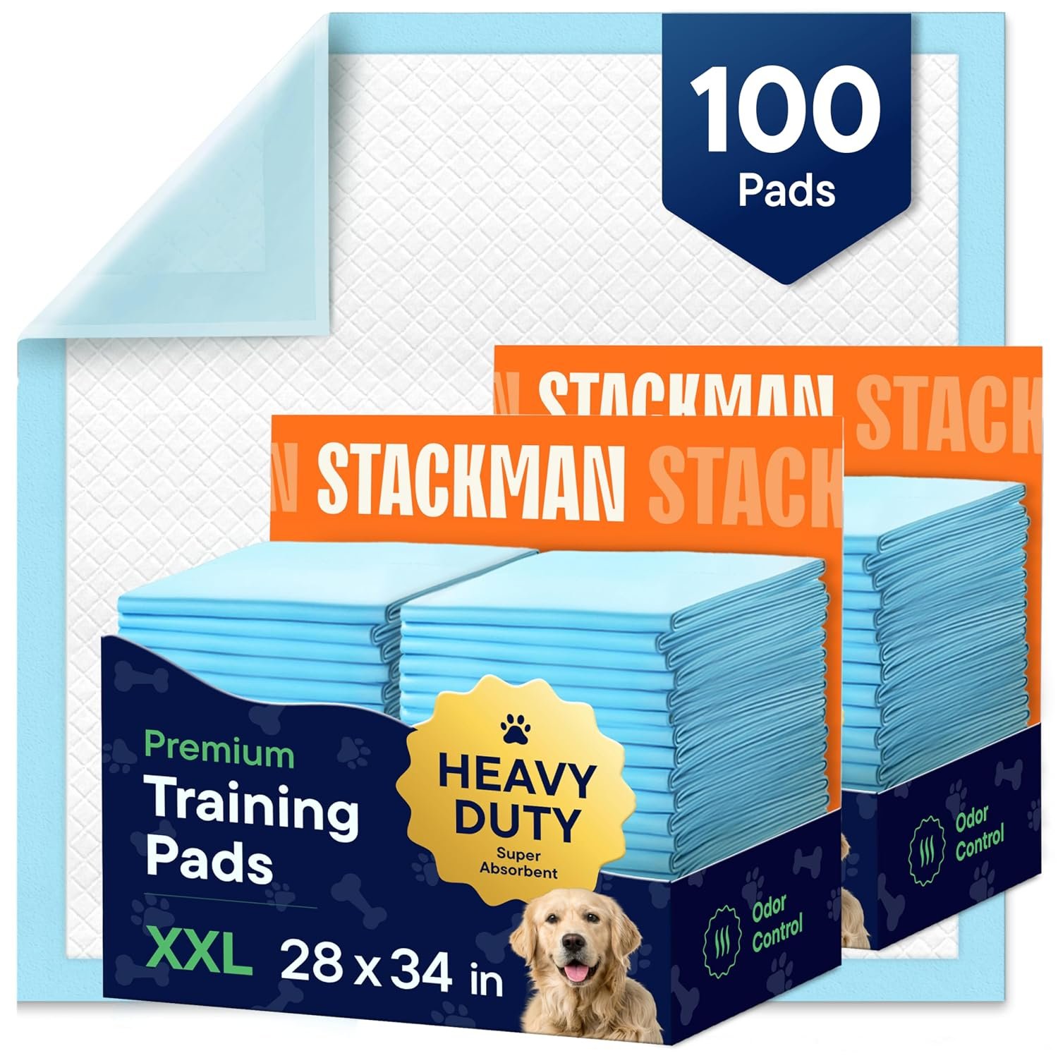 Puppy Pads XL 28×34 [100-COUNT] Dog Pads Extra Large 28″ x 34″ Leak-Proof Dog Pee Pads – Quick-Dry Puppy Pee Pads Pet Potty Training – Heavy Duty Super Absorbent Wee Wee Pads for Dogs Bulk -100 Pack