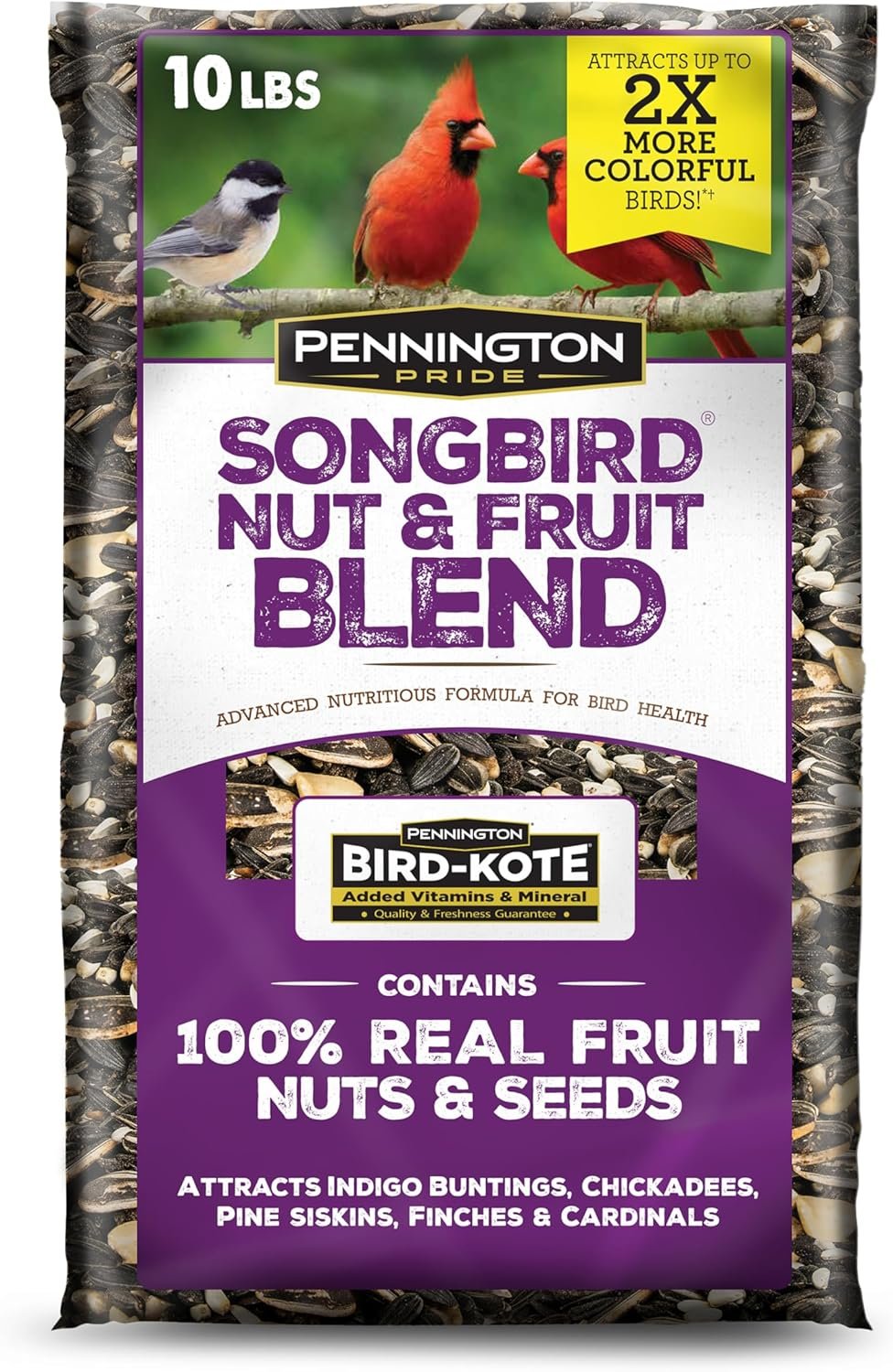 Pennington Songbird Nut & Fruit Blend Wild Bird Seed for Outside Feeders | Songbird bird seed for outside feeders, advanced nutrition formula with real fruit, nut & seeds, birdseed for wild birds