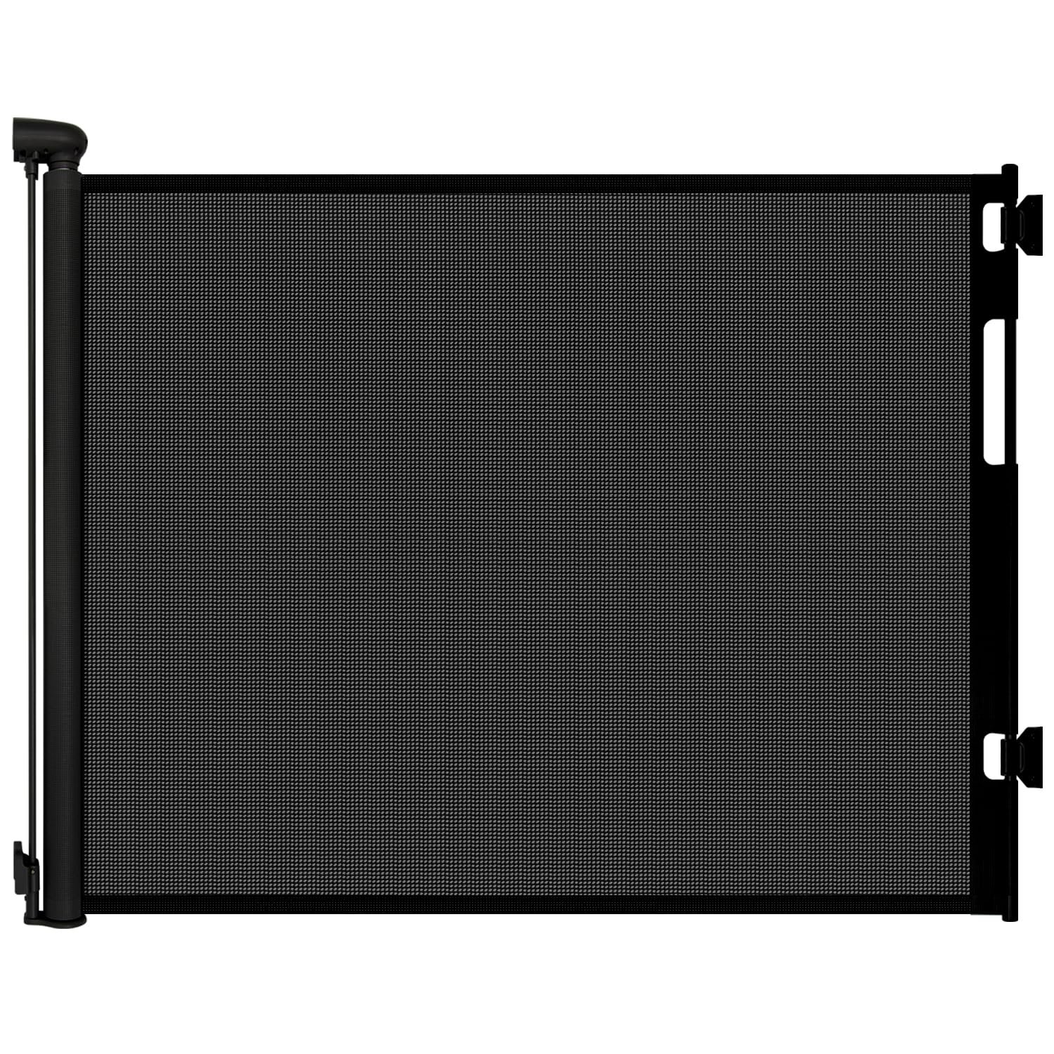 Retractable Baby Gate for Stairs and Doorways, 55″ Wide x 33″ Tall Mesh Dog Gate for Indoor & Outdoor Use, Safety Gate for Babies and Pets, Child Gates for Hallways, Hardware Mounted, Black