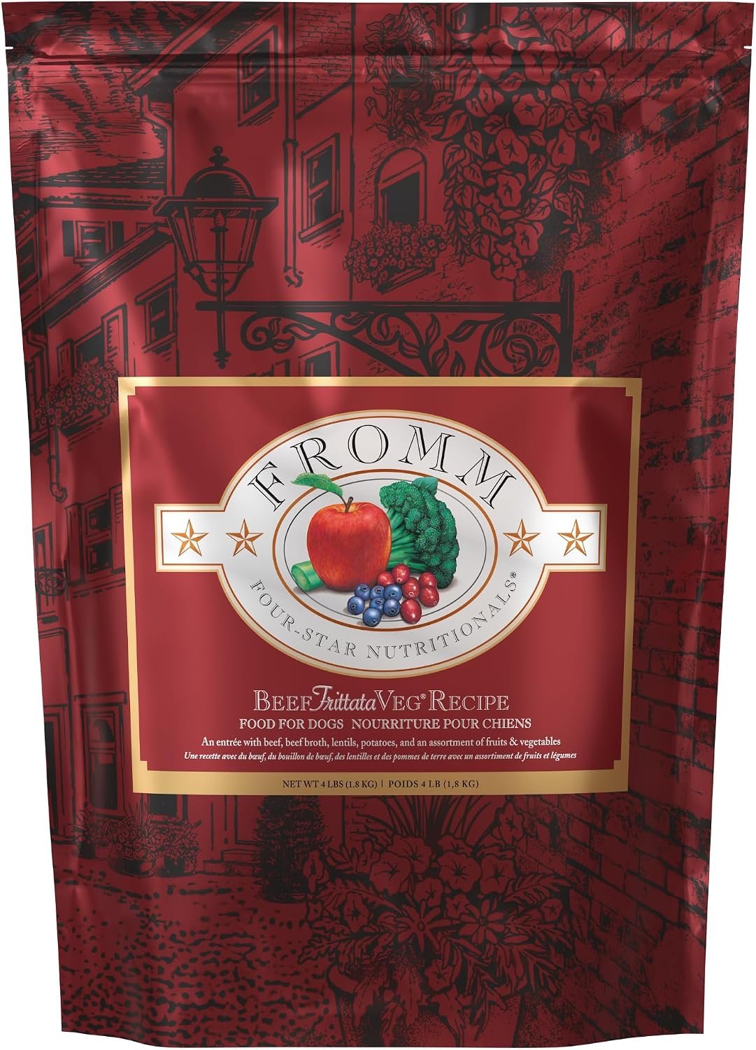 Fromm Four-Star Nutritionals Beef Frittata Veg Dog Food – Premium Dry Dog Food – Beef Recipe – 4 lb
