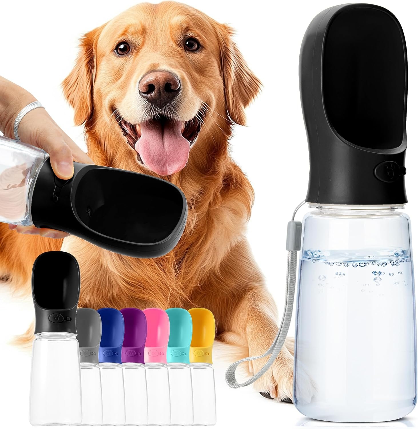 Mr. Pen- Portable Dog Water Bottle, 19 oz, Large | Leak Proof Puppy Water Dispenser with Drinking Feeder for Pets, Outdoor Walking, Hiking, Travel, Not Dishwasher Safe