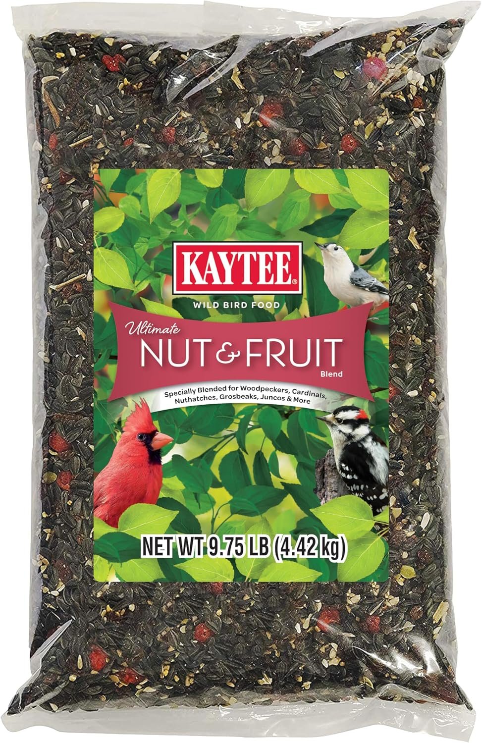 Kaytee Ultimate Nut & Fruit Food, Wild Bird Seed for Outside Feeders, Grosbeaks, Cardinals, Nuthatches, Woodpeckers & More, 9.75 Pounds