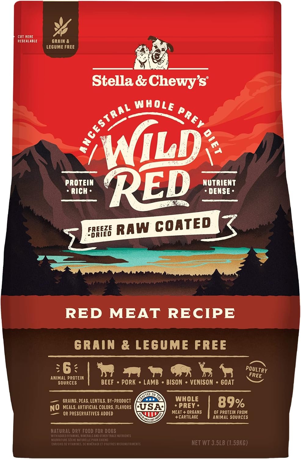 Stella & Chewy’s Wild Red Dry Dog Food Raw Coated High Protein Grain & Legume Free Red Meat Recipe, 3.5 lb. Bag