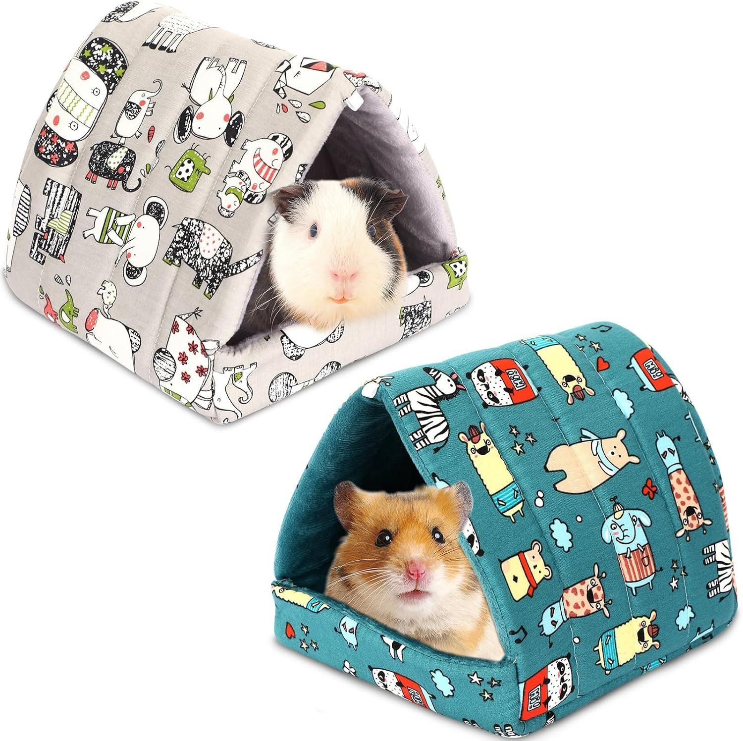 UPINS 2 Pack Guinea Pig Hideout, Washable Small Animal House Bed | Guinea Pig Pillow,Fits Mouse Hamster Chinchilla Hedgehog Ferret Rat Bearded Dragon,Soft Bedding For Cage Accessories