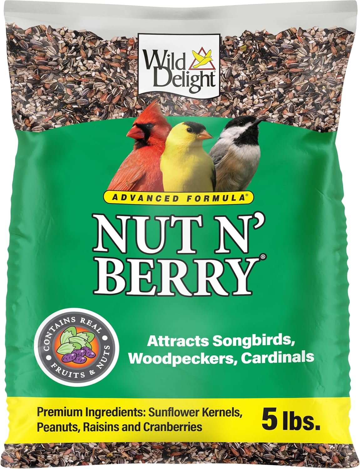 Wild Delight 366050 Nut N’ Berry Bird Food, 5 lb, Multi