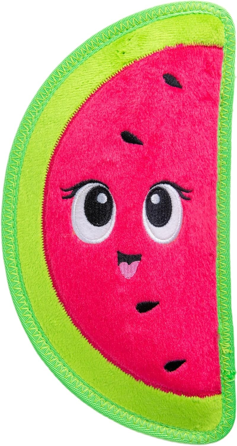 Outward Hound Tough Skinz Durable Chew Squeaky Dog Toy, Watermelon, 9.8″ | 4 Tough Layers, Triple Stitched Seams, No Stuffing, Less Mess, Jumbo Squeaker, Fetch & Toss, Tough Chewers, Dogs & Puppies