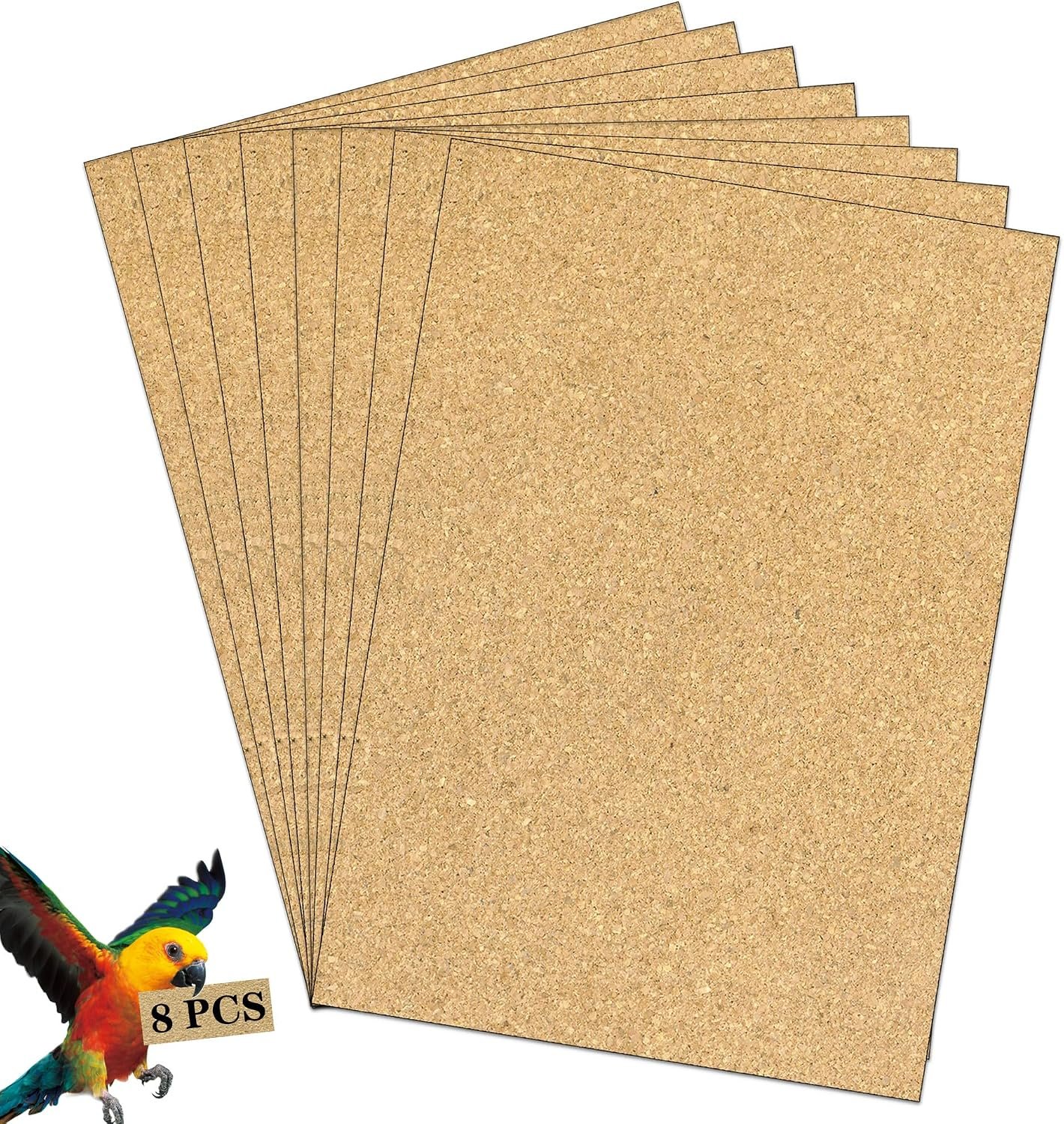 Gravel Paper for Bird Cage,BirdCage Liner Papers Cuttable Gravel Liner Sea Sand Paper Pet Animal Cages Cushion Great for Hard-Billed Birds Parrot | Clean Safe & Aids in Digestion (8 PCS – 17″ x 11″)