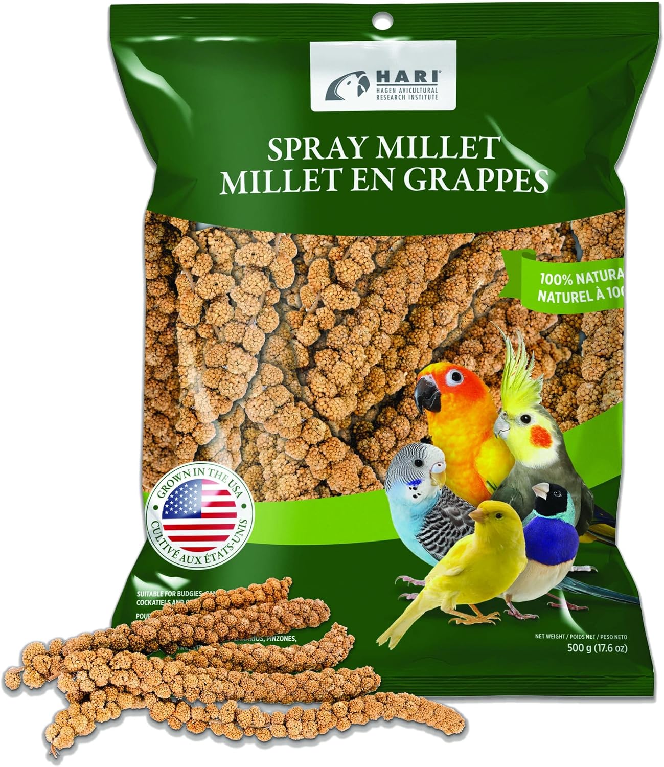 Living World Millet Spray for Birds, 17.6 Oz | Premium Treat for Budgies, Canaries, Finches, Cockatiels and Other Pet Birds