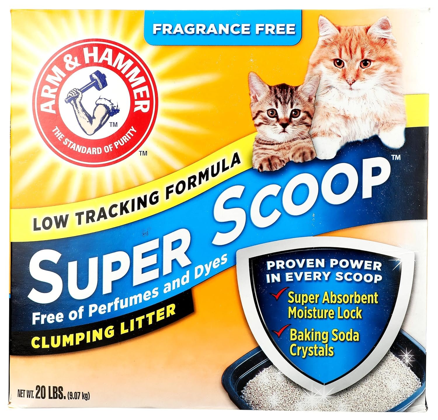 Arm & Hammer Super Scoop Litter, Unscented, 20 Lbs